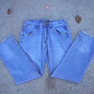 Vintage Enyce Jeans W34 Straight Leg Y2K Streetwear 100% Cotton Embroidered